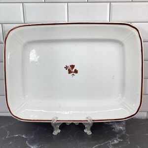 Antique T Furnival & Sons Tea Leaf 12"x9" Rectangular Serving Platter Ironstone
